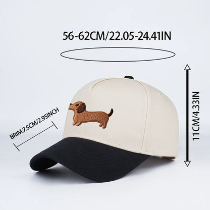 Cute Dachshund Embroidered Baseball Cap