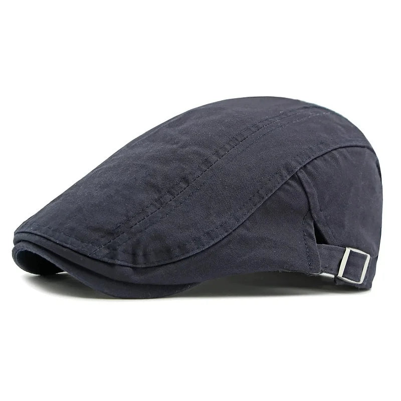 Korean Style Cotton Hats Wholesale British Style Men's Solid Color Peaked Cap
