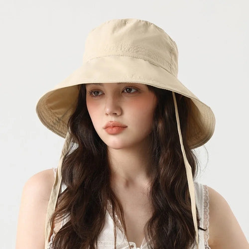 Simple Solid Color Sunscreen Bucket Hat
