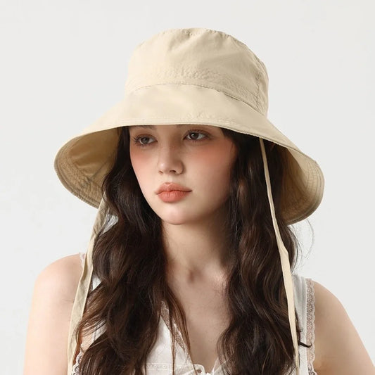 Simple Solid Color Sunscreen Bucket Hat