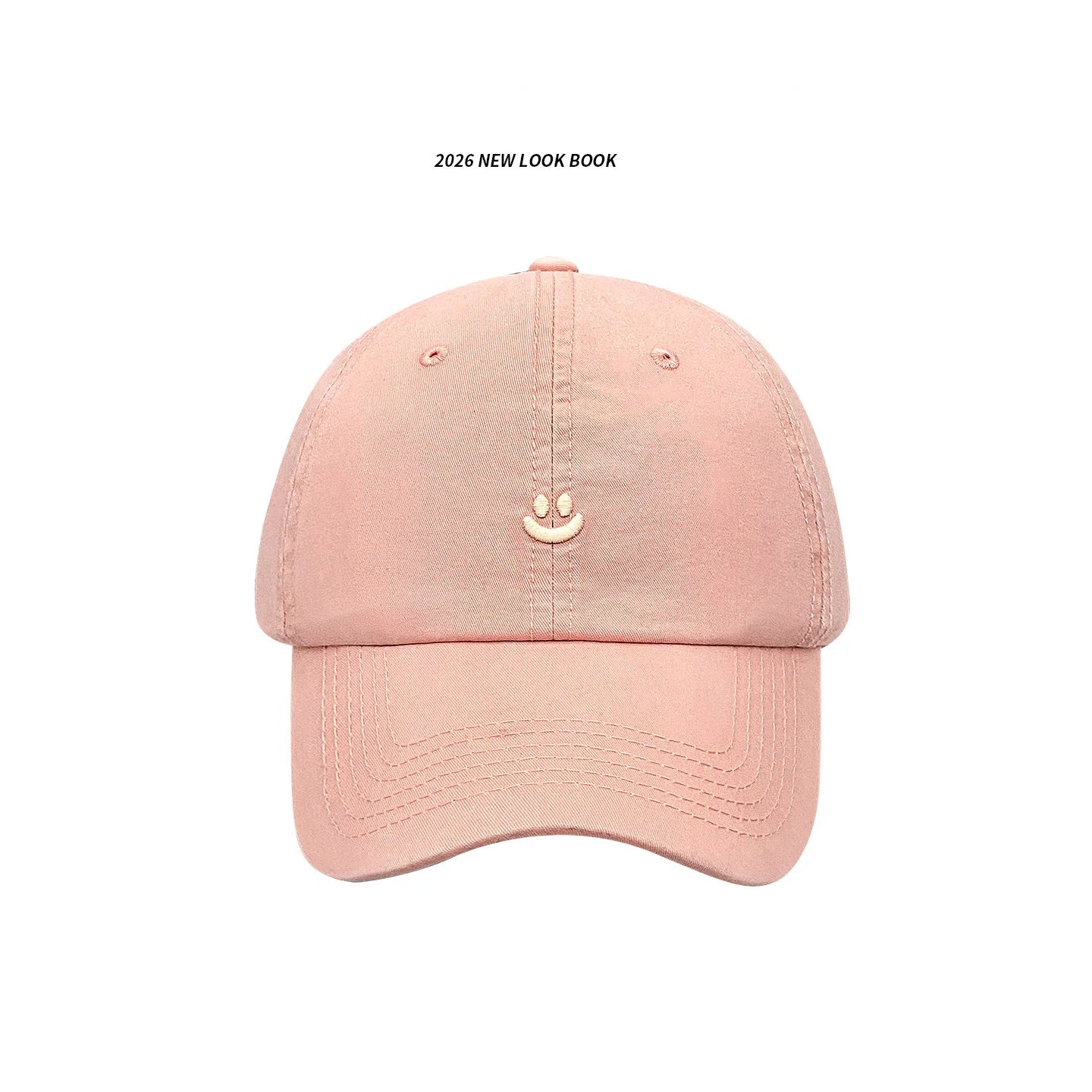 1 Piece of Women's Retro Washed Smiley Face Embroidered Baseball Cap