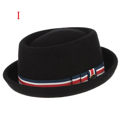100% Wool Pork Pie Fedora Hat For Women Men