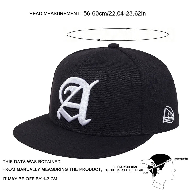 Unisex Personality A Letter Embroidery Hip-Hop Hats Outdoor