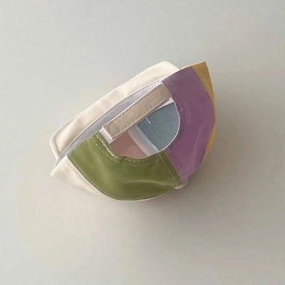 Fashion Rainbow Baby Peaked Cap Color Block Kids Duck Tongue Hat