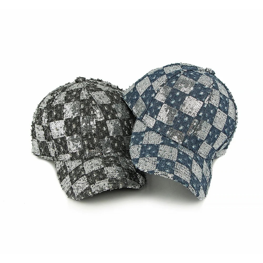 Sequined Ethnic Style Baseball Cap Women