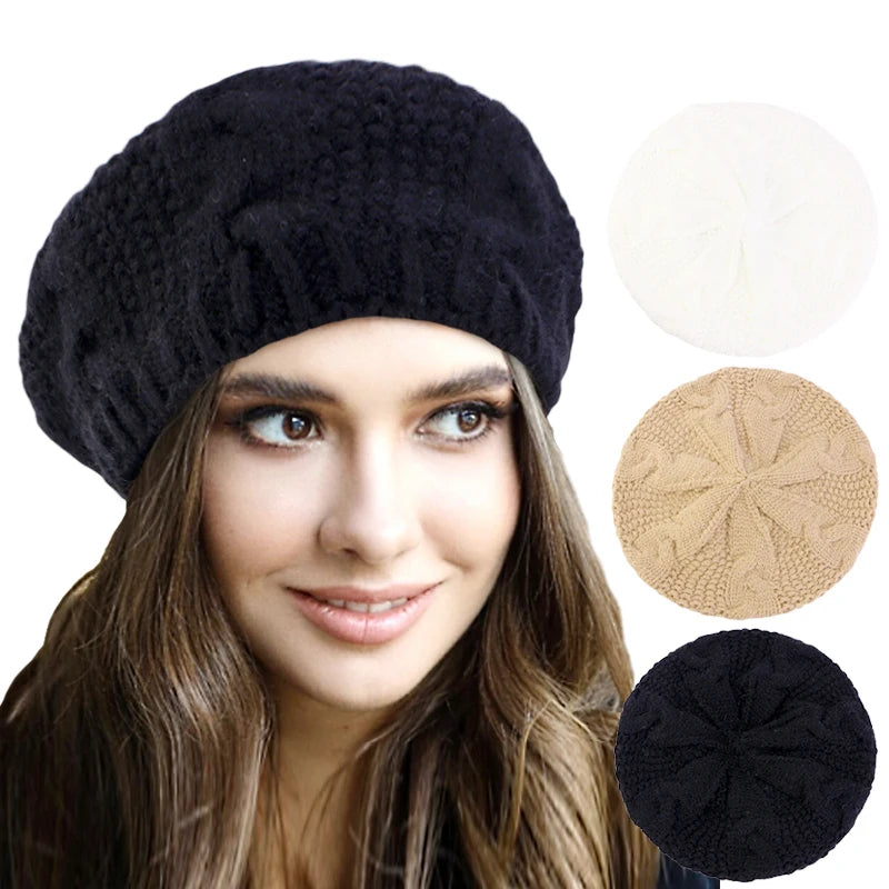 Ladies' Autumn Winter Knitted Berets European And American