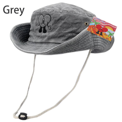 Cotton Embroidered Bad Bunny Fisherman Hats