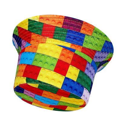 Personalized Building Block Puzzle Fisherman's Hat,  Foldable Stylish Bucket Hat, All-Season Bucket Hat