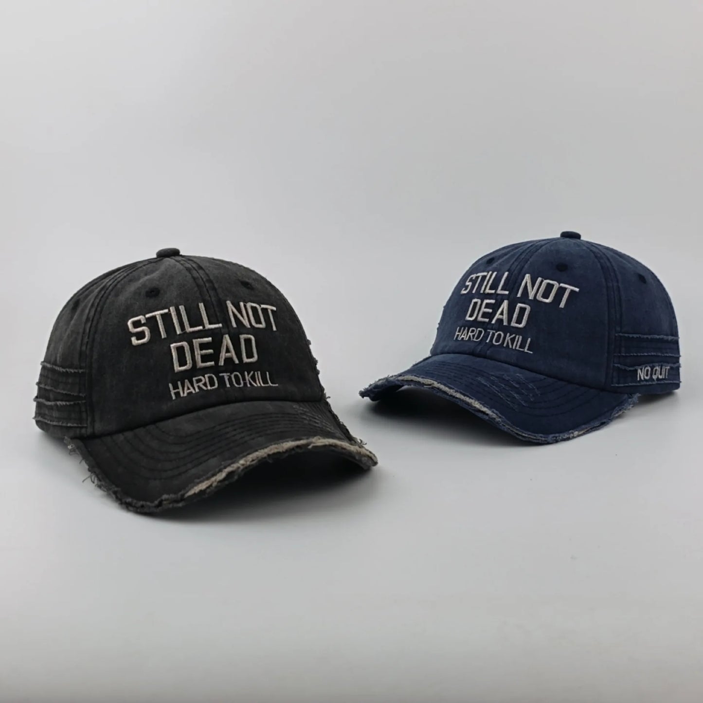 Embroidered Baseball Cap Distressed Washed Cotton