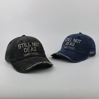 Embroidered Baseball Cap Distressed Washed Cotton