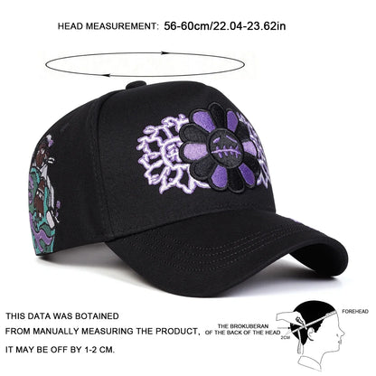 Unisex Sunflower Embroidery Baseball Caps Spring Autumn