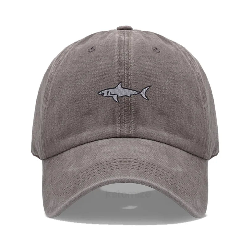 Shark Embroidery Baseball Cap For Men Women
