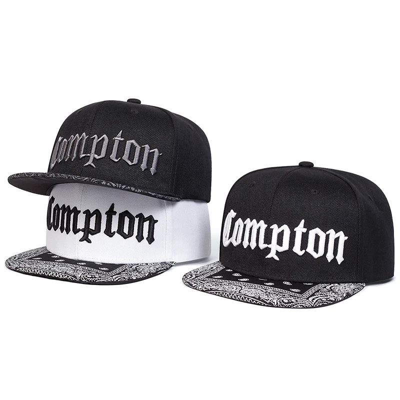 Flat Edge Hat Compton Embroidery Cashew Flower Street Hip Hop Hat