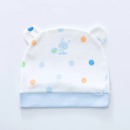 Soft Infant Beanies Caps Baby Hat Cartoon Bear Boneless Muslin Hat Newborn 0-3M