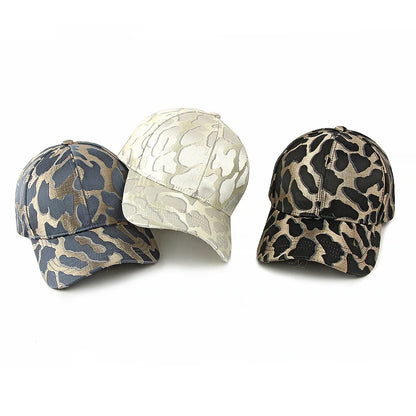 New Jacquard Leopard Print Hardtop Baseball Cap Women Men