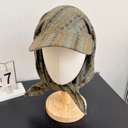 New Korean Original Ins Plaid Triangle Scarf Cap