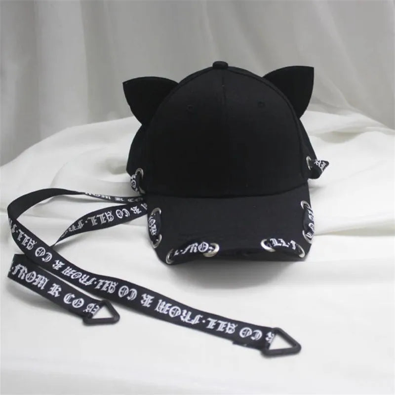 2024 Cute Cat Ears Baseball Cap For Women