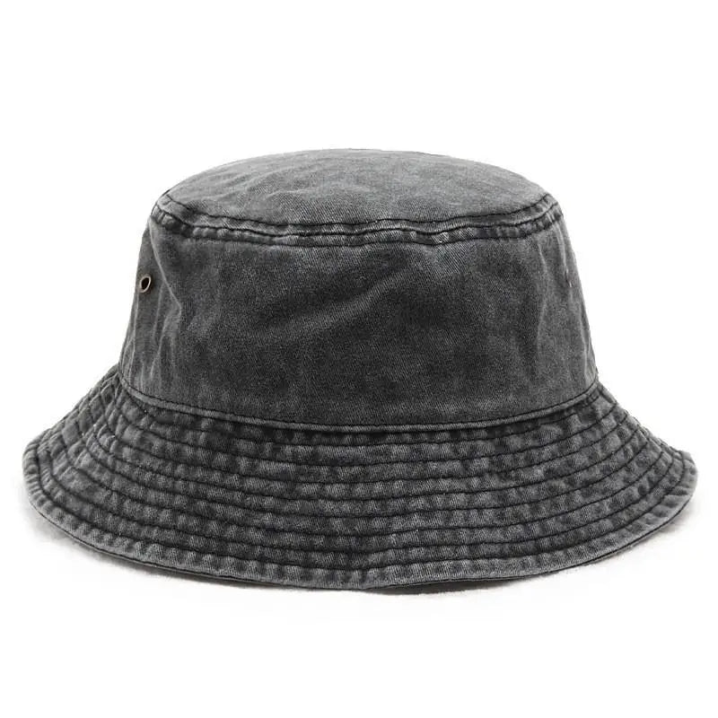 Retro Washed Denim Fisherman Hat Versatile Sunshade Basin Hat Plain Face Small Hat