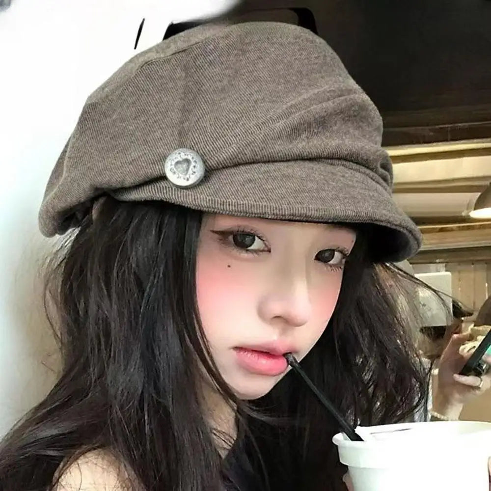 Cloud Beret Painter Caps Women Hat Octagonal Hats Pleated Painter's Hat