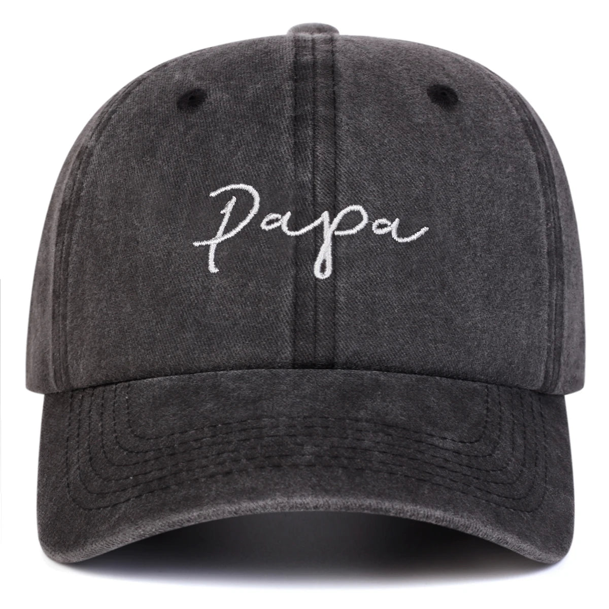 Unisex Mama Papa Letter Embroidery Washed Baseball Cap Spring Autumn