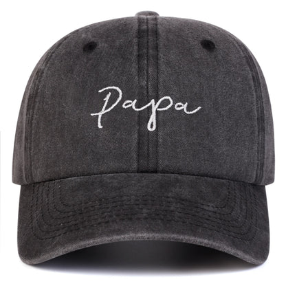 Unisex Mama Papa Letter Embroidery Washed Baseball Cap Spring Autumn
