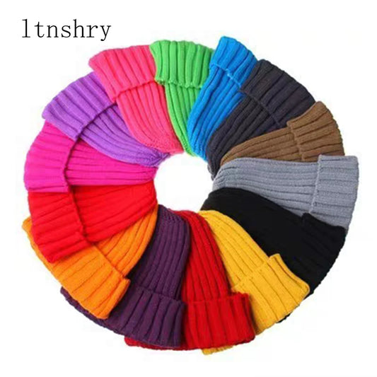 New Beanies Women Solid Knitted Warm Soft Trendy Hats