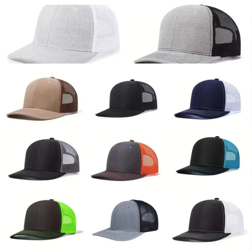 Richardson 112 Unisex Mesh Trucker Cap Breathable Sun Hat With Slightly Curved