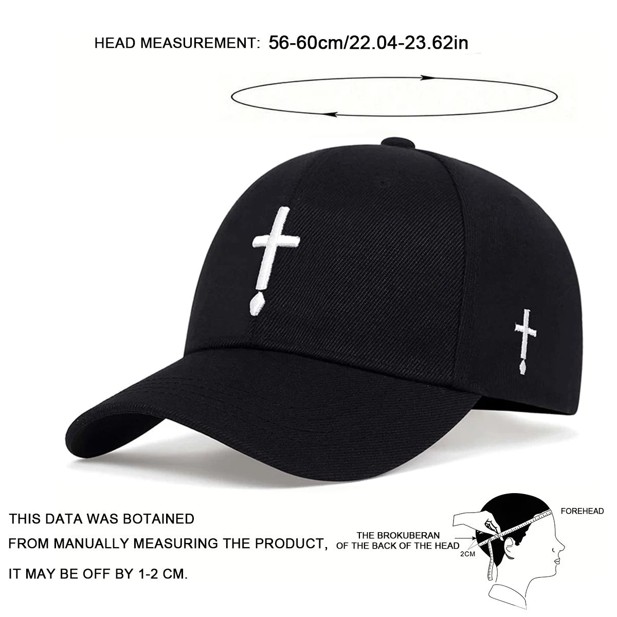 Unisex Simple Cross Water Drop Embroidery Baseball Caps