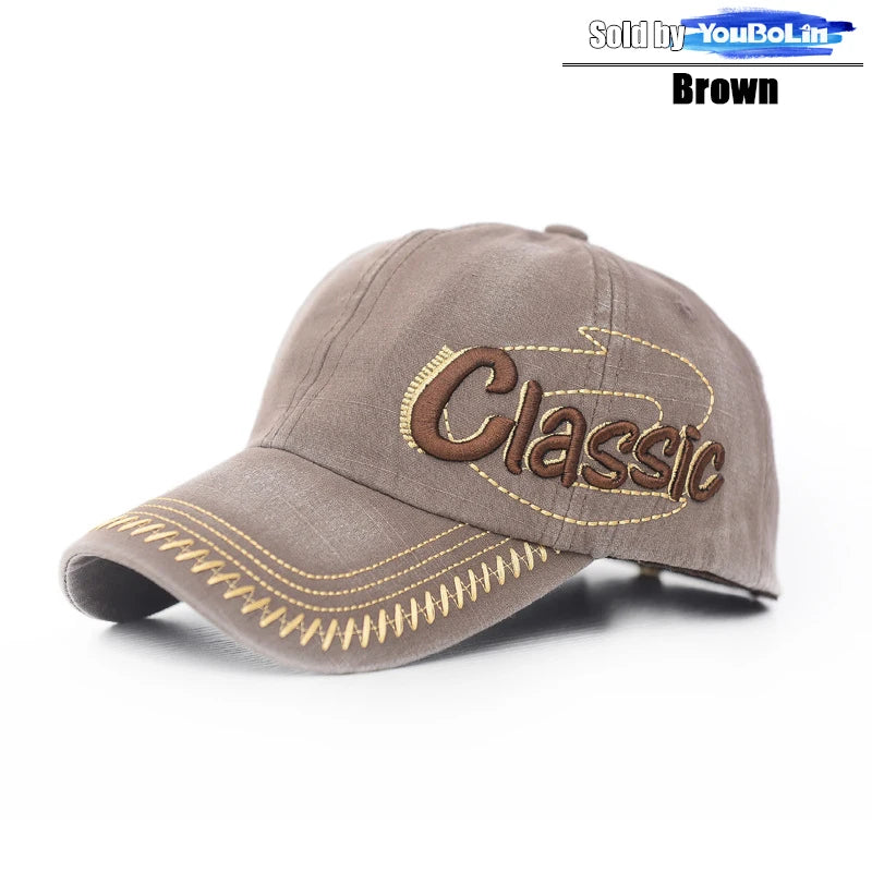 Baseball Cap Korean Style Trendy New Washed Distressed Hat Retro Letter 3D Embroidered Sun Cap
