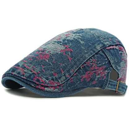 Spring Summer Denim Hat Adjustable Ivy Flat Cap Male Female Artist Painter Beret Hat