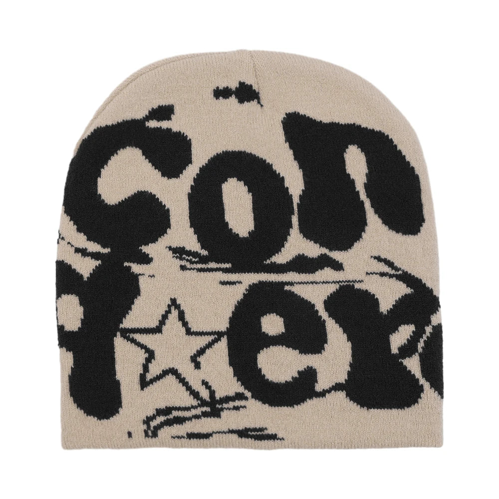 Knitting Beanie Hat For Women Y2K Fashion Letter Hat