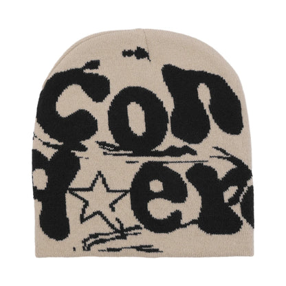 Knitting Beanie Hat For Women Y2K Fashion Letter Hat