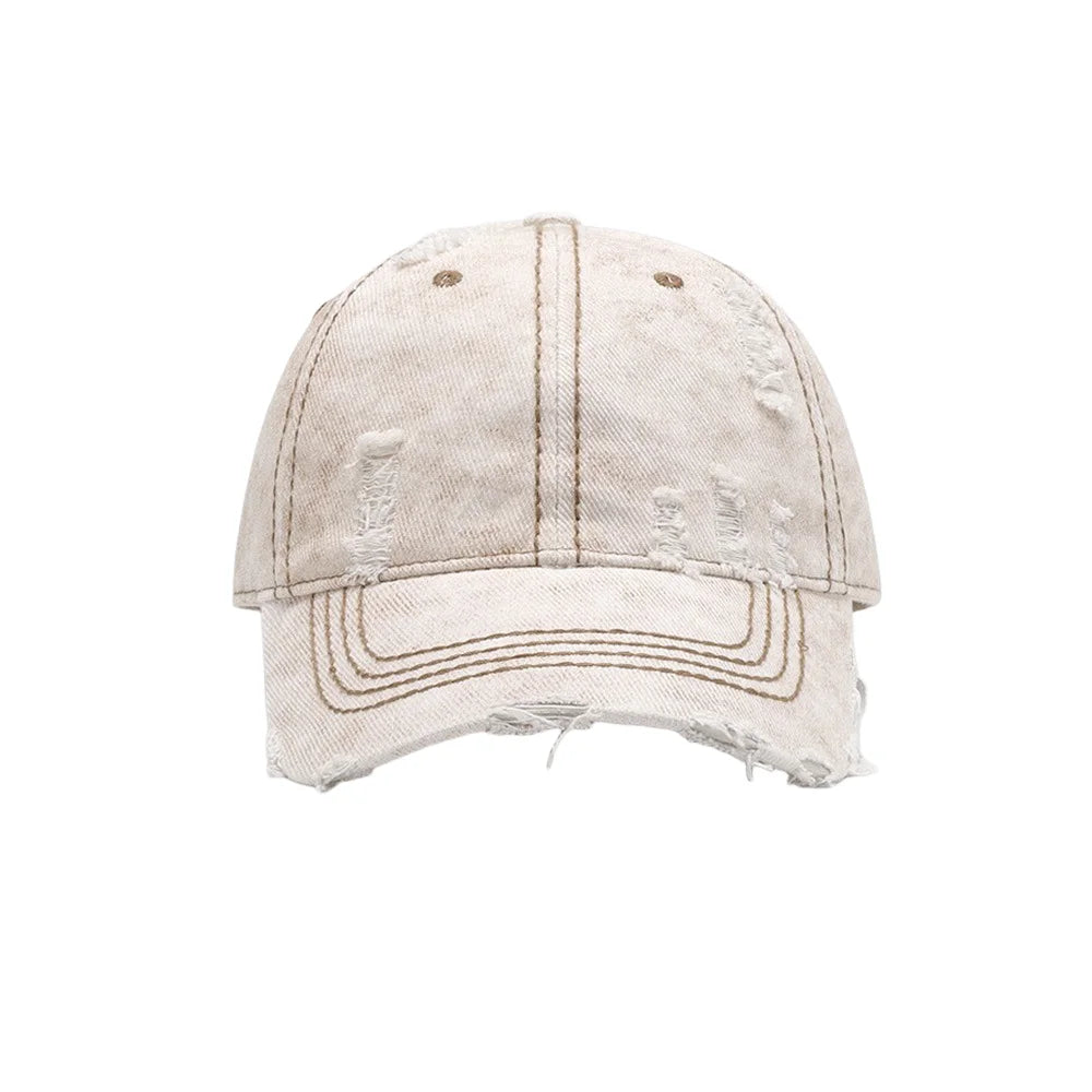 Women Face Slimming Washed Denim Baseball Cap