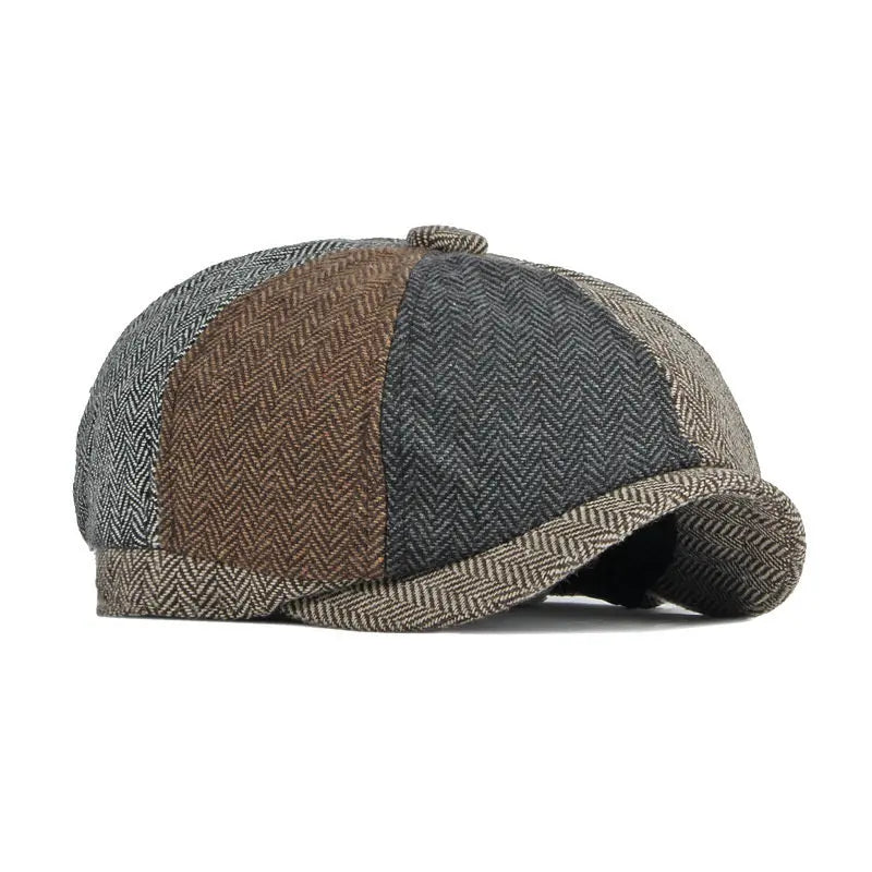 Spring Cotton Patchwork Newsboy Caps Flat Peaked Cap Men And Women