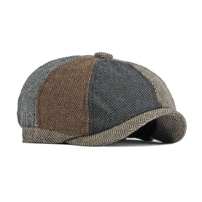 Spring Cotton Patchwork Newsboy Caps Flat Peaked Cap Men And Women