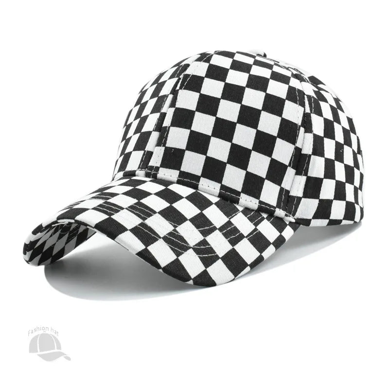 Checkerboard Baseball Cap Men Women Outdoor