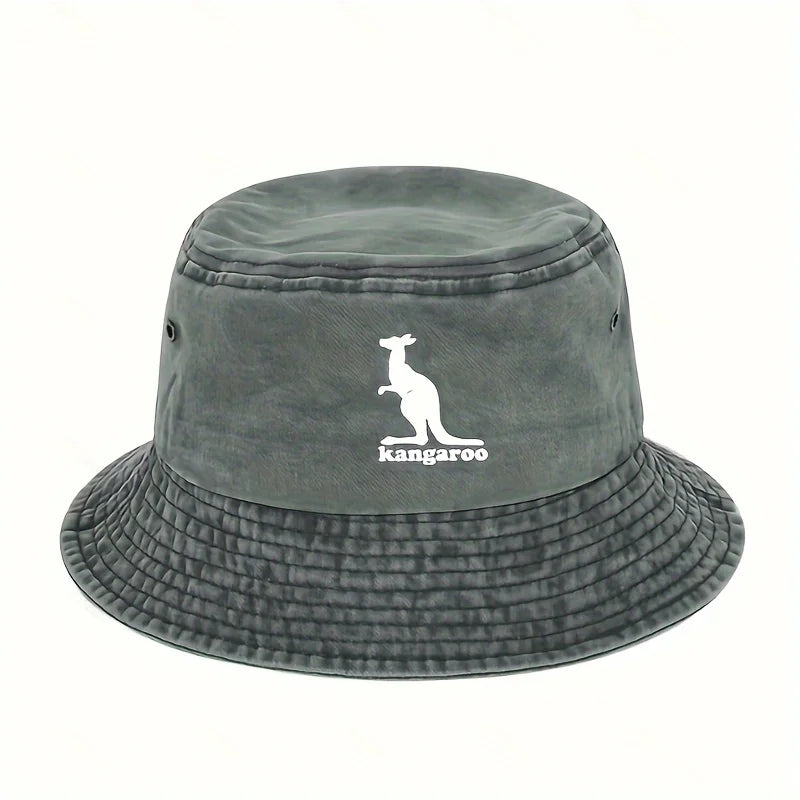 Creative Kangaroo Pattern Sunshade Bucket Hat Perfect For Travel And Outdoor Activities