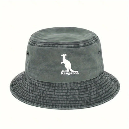 Creative Kangaroo Pattern Sunshade Bucket Hat Perfect For Travel And Outdoor Activities