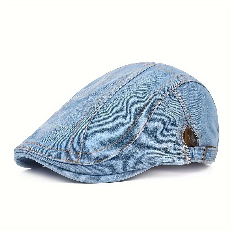 Fashion Hat Neutral Denim Newsboy Cap