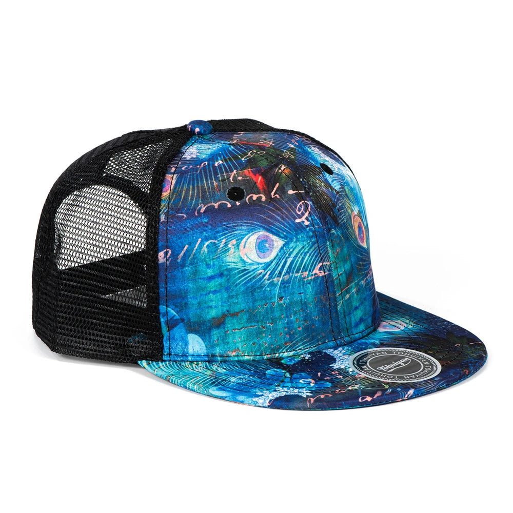 Peafowl Feather Printing Hip Hop Cap Summer Snapback Cap