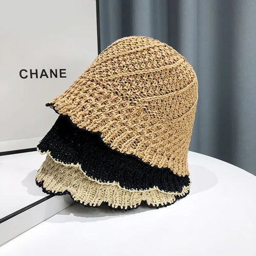 Japanese Lace Hollowed Out Breathable Thin Straw Fisherman Hat