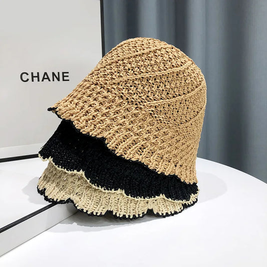 Japanese Lace Hollowed Out Breathable Thin Straw Fisherman Hat