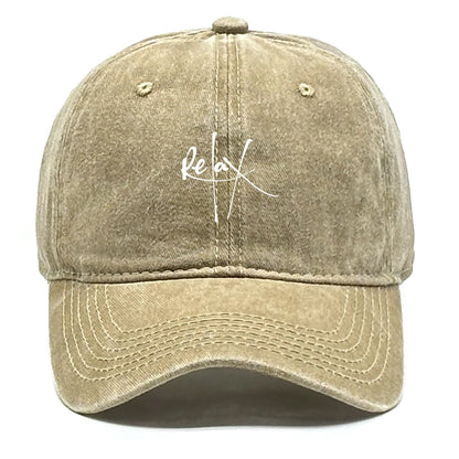 Washed Cotton Snapback Baseball Hat Artistic Text Relax Snapback Hat