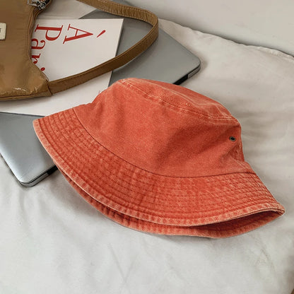 Bucket Hat Retro Washed Denim Fisherman Hat