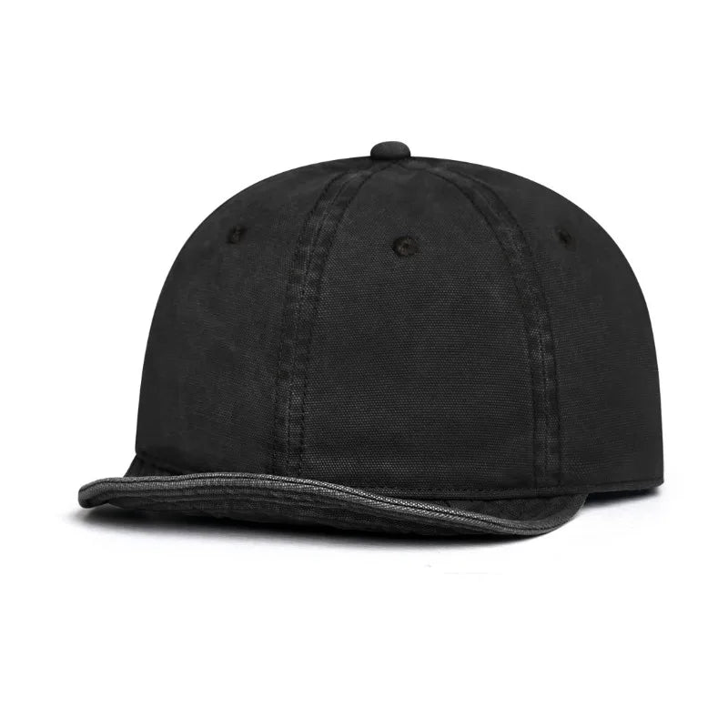New Simple Washed Cotton Short Brim Baseball Cap