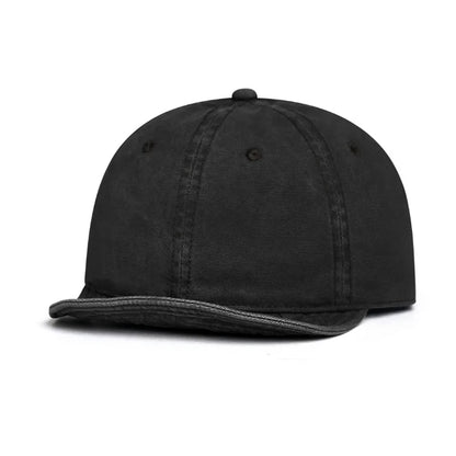 New Simple Washed Cotton Short Brim Baseball Cap