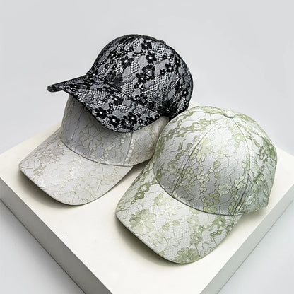 New Women Korean Lace Flower Baseball Hats