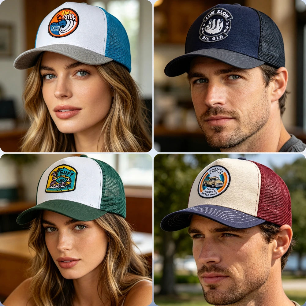 Unisex Embroidered Trucker Hat Mesh Baseball Cap Summer