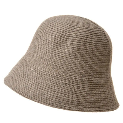 Portable Warm Wool Bucket Hat Casual Foldable Panama Hat