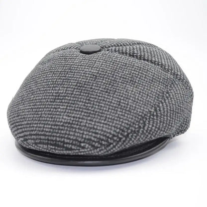 Men Middle-Aged Solid Hat Autumn And Winter Hats Warm Ear Protectors Senior Hat